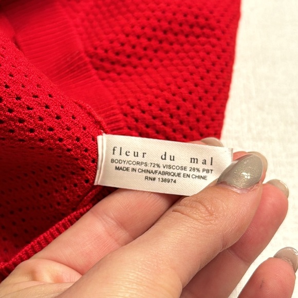 NWT Fleur du mal Red Knit Bra Top - Picture 4 of 4